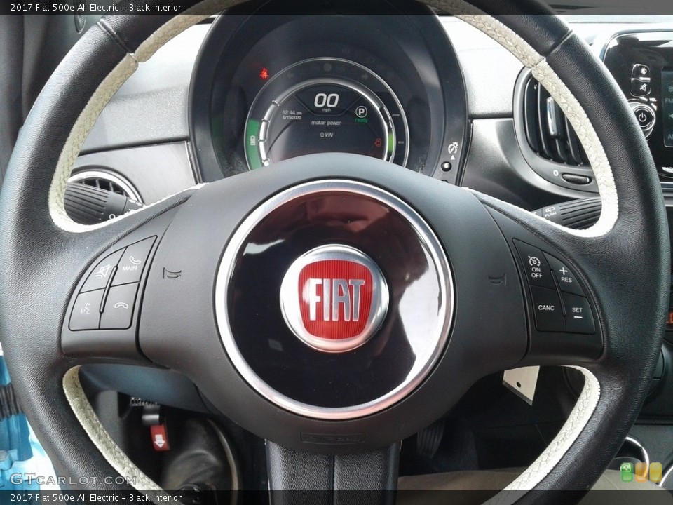 Black Interior Steering Wheel for the 2017 Fiat 500e All Electric #138343590