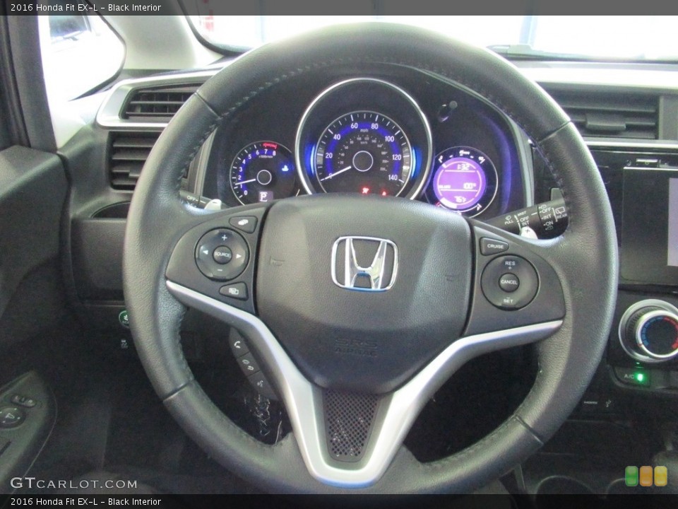 Black Interior Steering Wheel for the 2016 Honda Fit EX-L #138346449