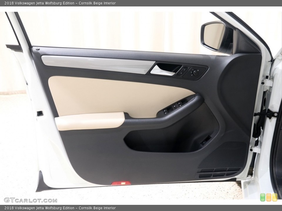 Cornsilk Beige Interior Door Panel for the 2018 Volkswagen Jetta Wolfsburg Edition #138362147