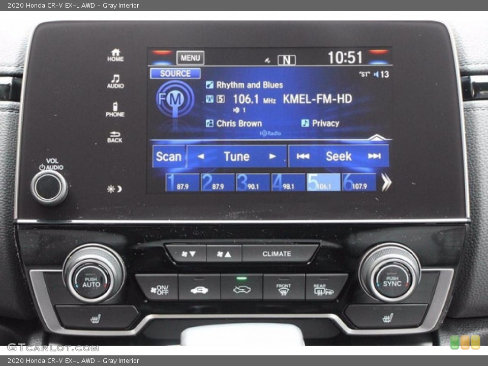 Gray Interior Controls for the 2020 Honda CR-V EX-L AWD #138364138