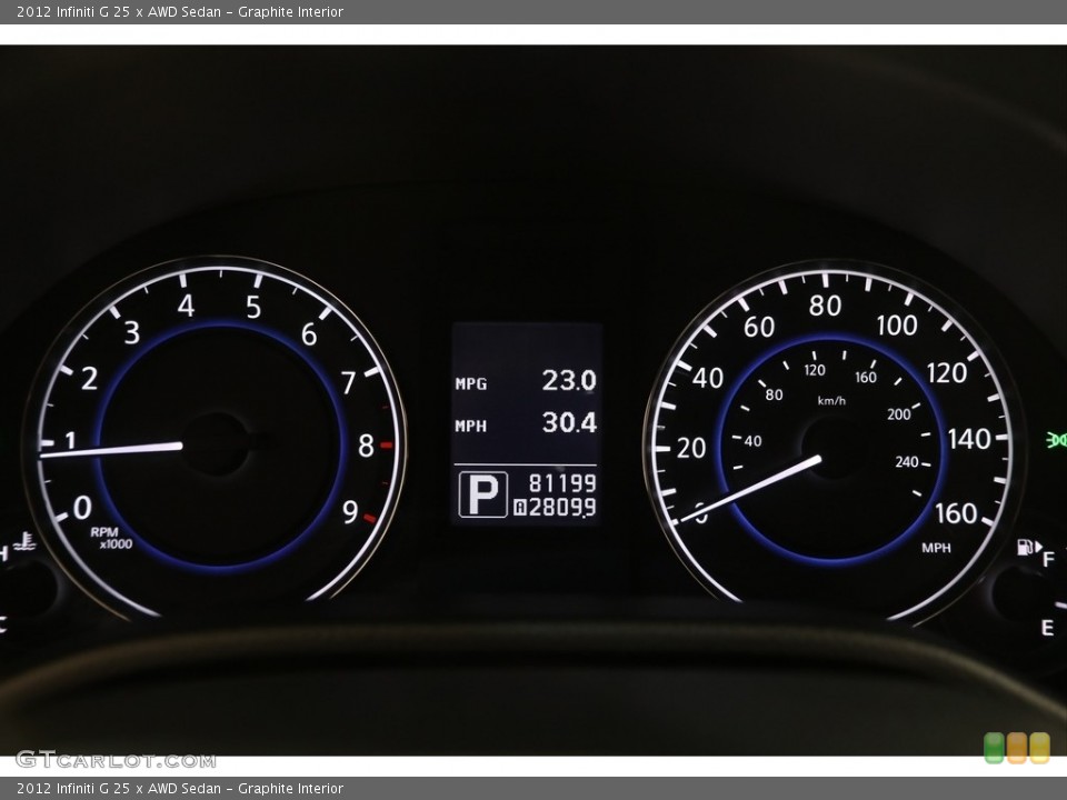 Graphite Interior Gauges for the 2012 Infiniti G 25 x AWD Sedan #138373316