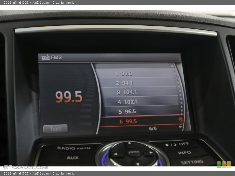 Graphite Interior Audio System for the 2012 Infiniti G 25 x AWD Sedan #138373328