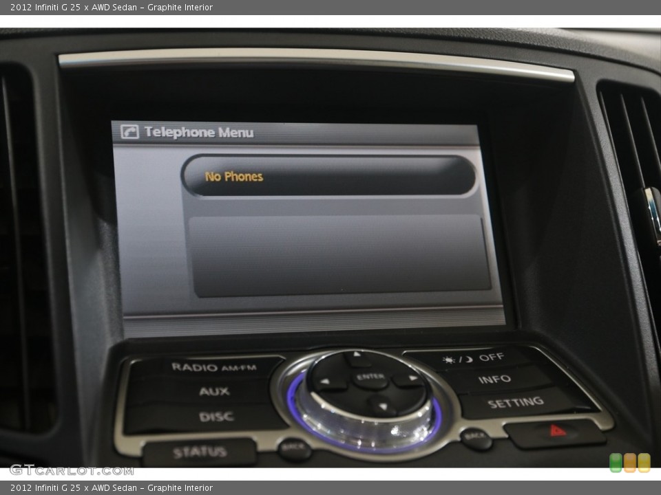 Graphite Interior Controls for the 2012 Infiniti G 25 x AWD Sedan #138373340