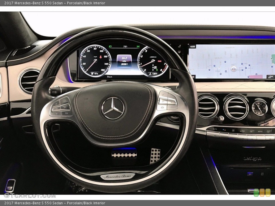 Porcelain/Black Interior Steering Wheel for the 2017 Mercedes-Benz S 550 Sedan #138378139