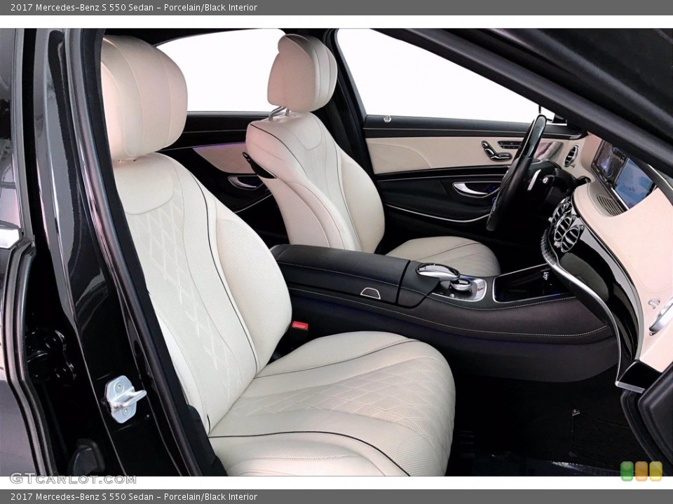 Porcelain/Black Interior Front Seat for the 2017 Mercedes-Benz S 550 Sedan #138378190