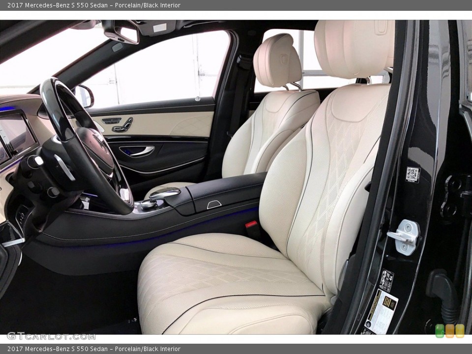 Porcelain/Black Interior Front Seat for the 2017 Mercedes-Benz S 550 Sedan #138378409