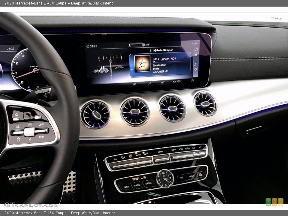 Deep White/Black Interior Controls for the 2020 Mercedes-Benz E 450 Coupe #138385281