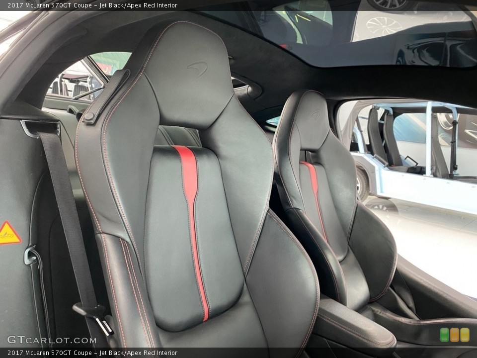 Jet Black/Apex Red 2017 McLaren 570GT Interiors