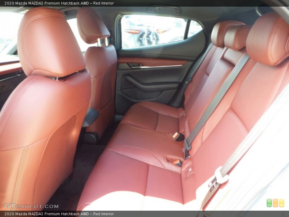 Red Interior Rear Seat for the 2020 Mazda MAZDA3 Premium Hatchback AWD #138394539