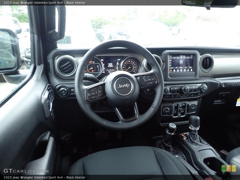 Black Interior Dashboard for the 2020 Jeep Wrangler Unlimited Sport 4x4 #138407949