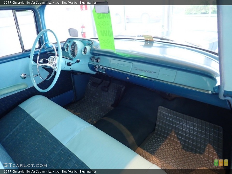 Larkspur Blue/Harbor Blue Interior Photo for the 1957 Chevrolet Bel Air Sedan #138410197