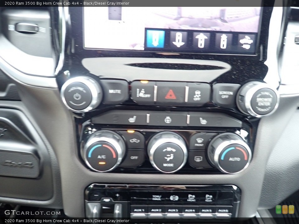 Black/Diesel Gray Interior Controls for the 2020 Ram 3500 Big Horn Crew Cab 4x4 #138411948