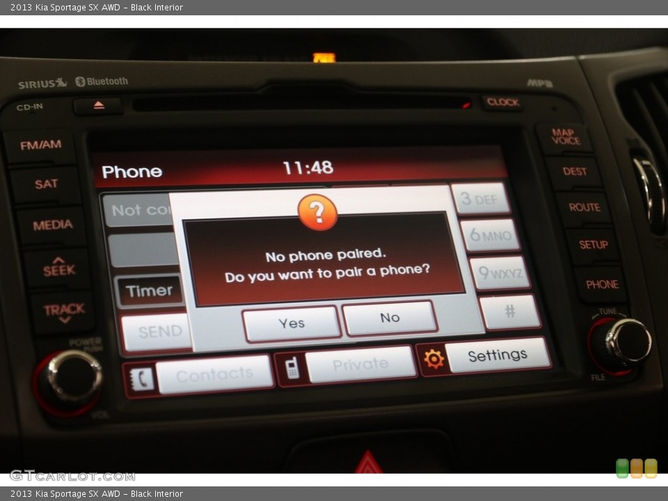Black Interior Controls for the 2013 Kia Sportage SX AWD #138412422