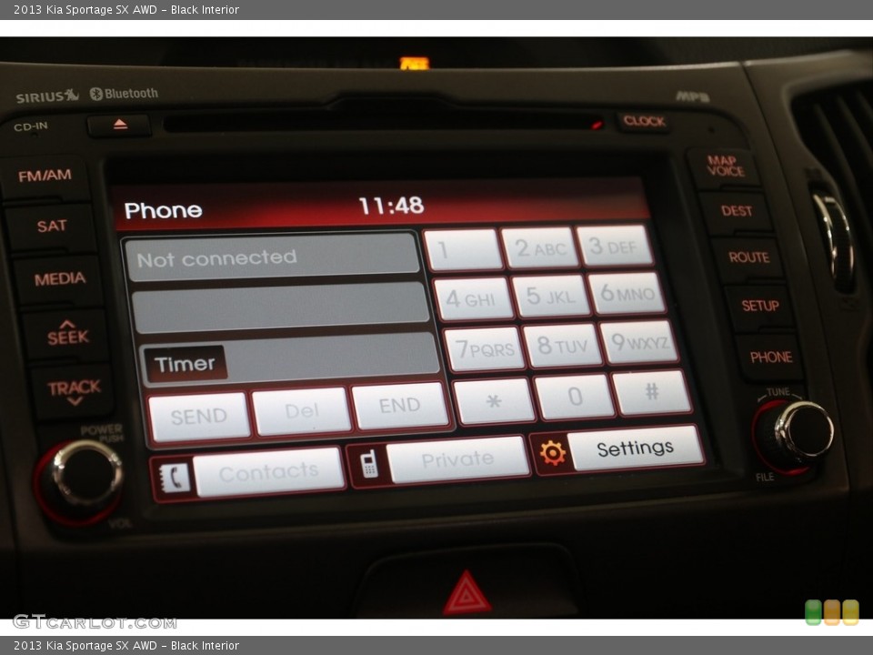 Black Interior Controls for the 2013 Kia Sportage SX AWD #138412446