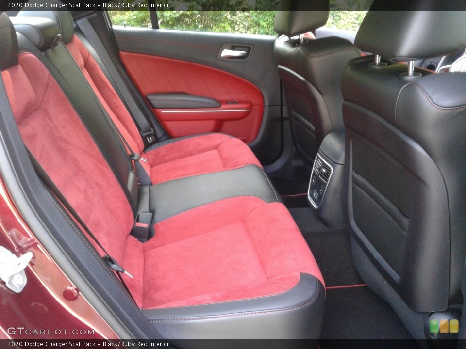 Black/Ruby Red Interior Rear Seat for the 2020 Dodge Charger Scat Pack #138419644