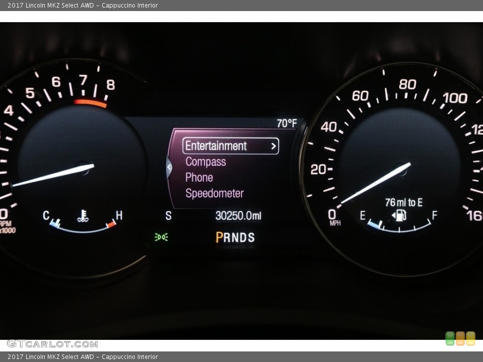 Cappuccino Interior Gauges for the 2017 Lincoln MKZ Select AWD #138427798