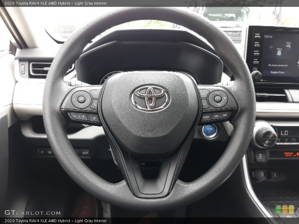 Light Gray Interior Steering Wheel for the 2020 Toyota RAV4 XLE AWD Hybrid #138429100