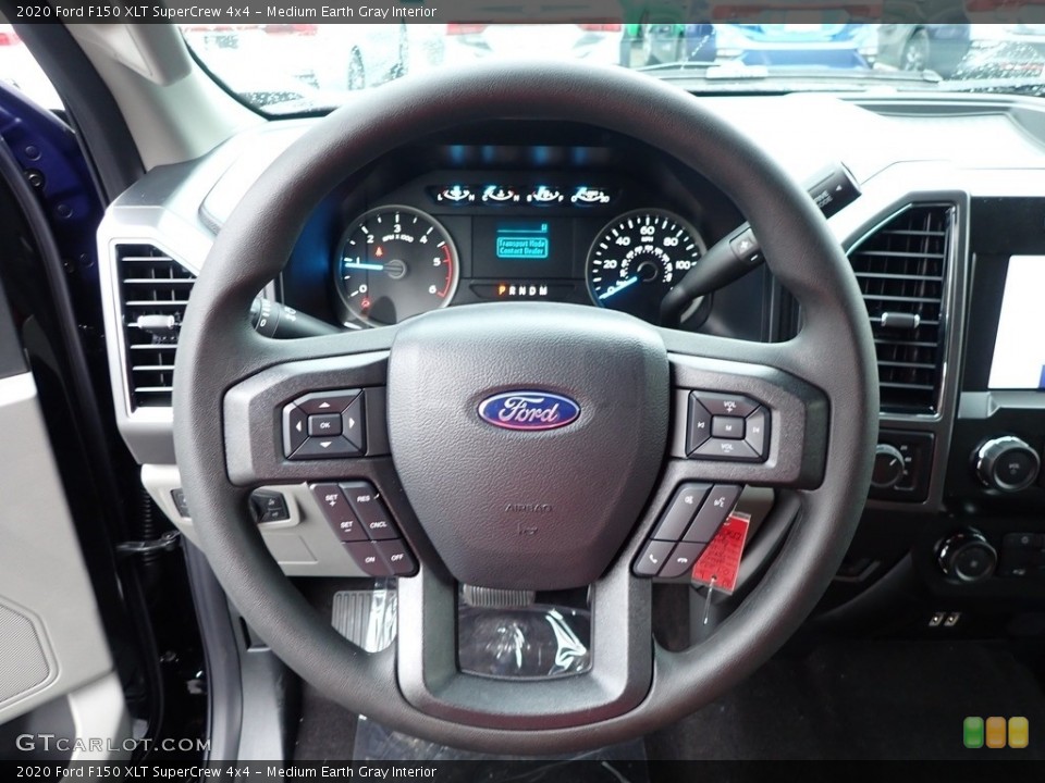 Medium Earth Gray Interior Steering Wheel for the 2020 Ford F150 XLT SuperCrew 4x4 #138430162