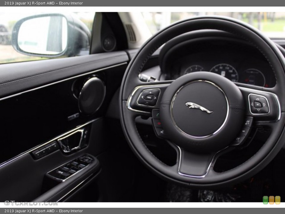 Ebony Interior Steering Wheel for the 2019 Jaguar XJ R-Sport AWD #138436401