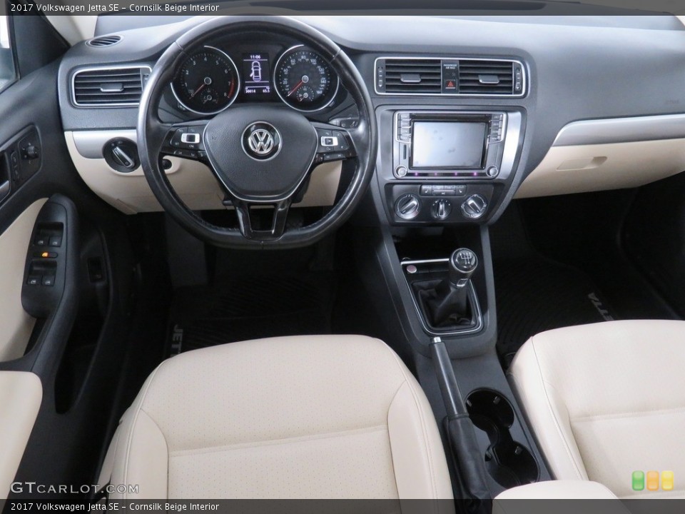Cornsilk Beige Interior Dashboard for the 2017 Volkswagen Jetta SE #138436492