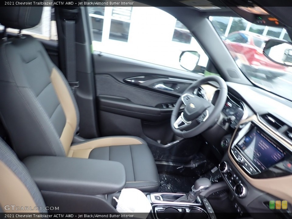 Jet Black/Almond Butter Interior Front Seat for the 2021 Chevrolet Trailblazer ACTIV AWD #138438813