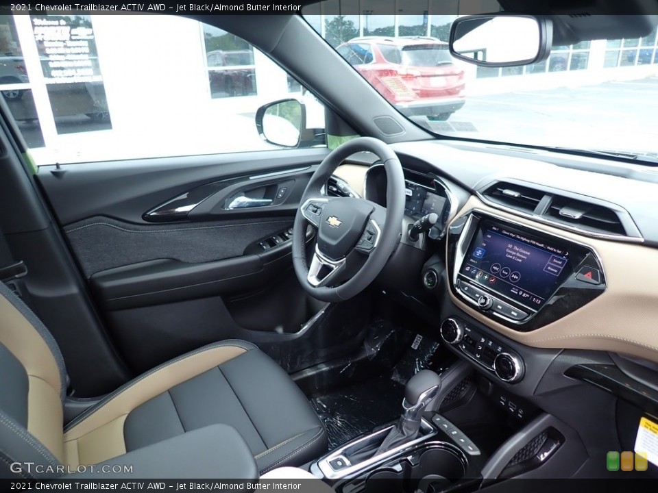 Jet Black/Almond Butter Interior Front Seat for the 2021 Chevrolet Trailblazer ACTIV AWD #138438843