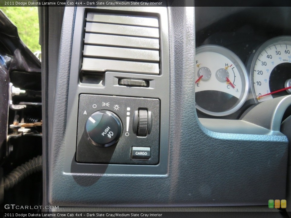 Dark Slate Gray/Medium Slate Gray Interior Controls for the 2011 Dodge Dakota Laramie Crew Cab 4x4 #138440553