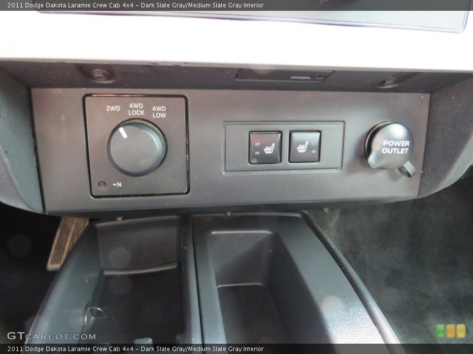 Dark Slate Gray/Medium Slate Gray Interior Controls for the 2011 Dodge Dakota Laramie Crew Cab 4x4 #138440691