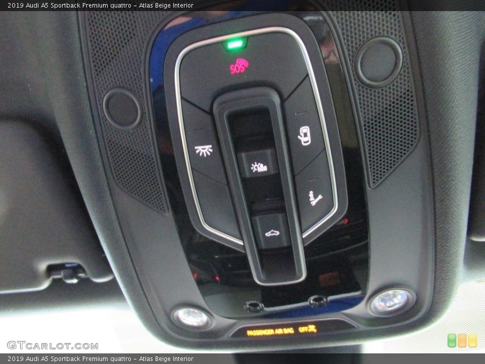 Atlas Beige Interior Controls for the 2019 Audi A5 Sportback Premium quattro #138440997