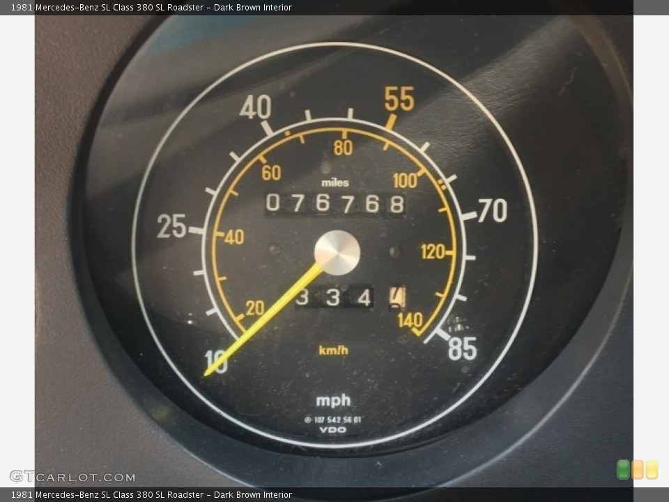 Dark Brown Interior Gauges for the 1981 Mercedes-Benz SL Class 380 SL Roadster #138455426