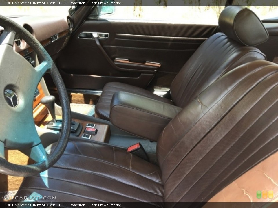 Dark Brown Interior Front Seat for the 1981 Mercedes-Benz SL Class 380 SL Roadster #138455576