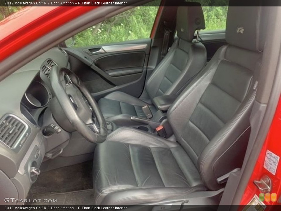 R Titan Black Leather Interior Front Seat for the 2012 Volkswagen Golf R 2 Door 4Motion #138456005