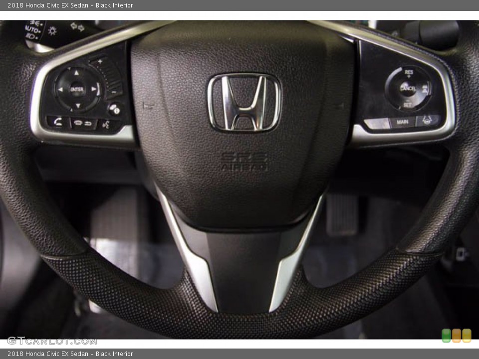 Black Interior Steering Wheel for the 2018 Honda Civic EX Sedan #138457588