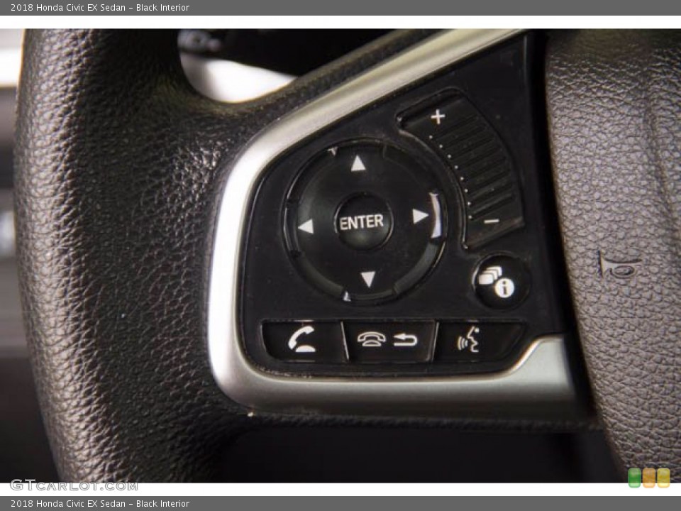 Black Interior Steering Wheel for the 2018 Honda Civic EX Sedan #138457598