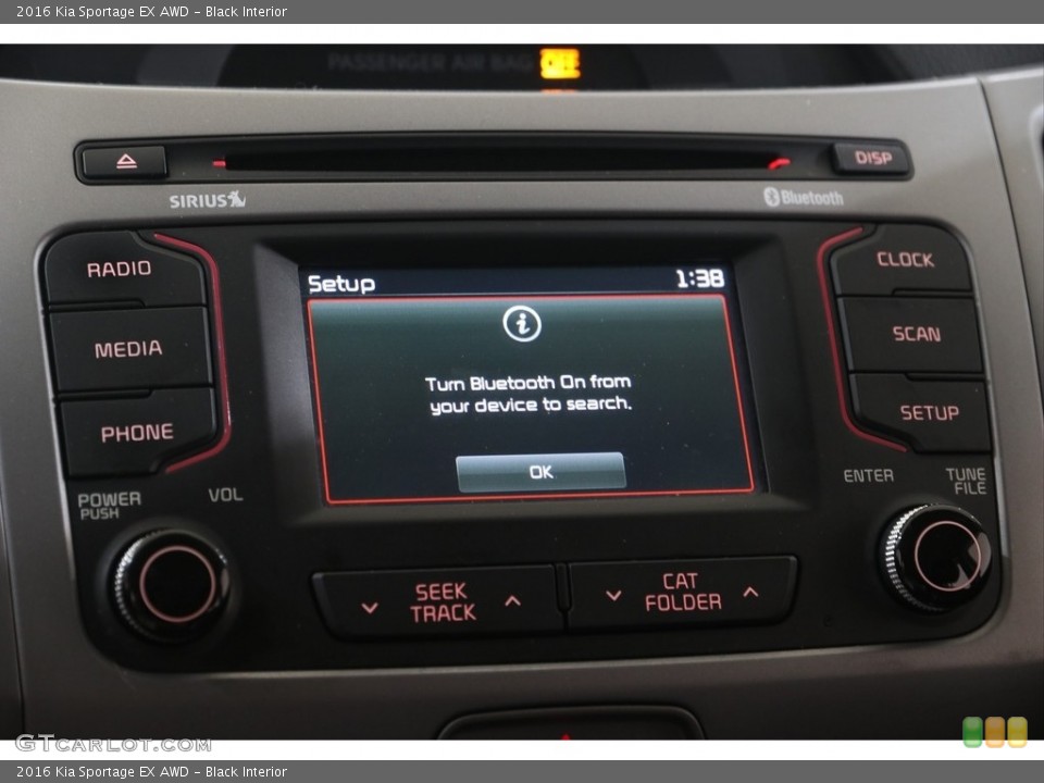 Black Interior Controls for the 2016 Kia Sportage EX AWD #138460967