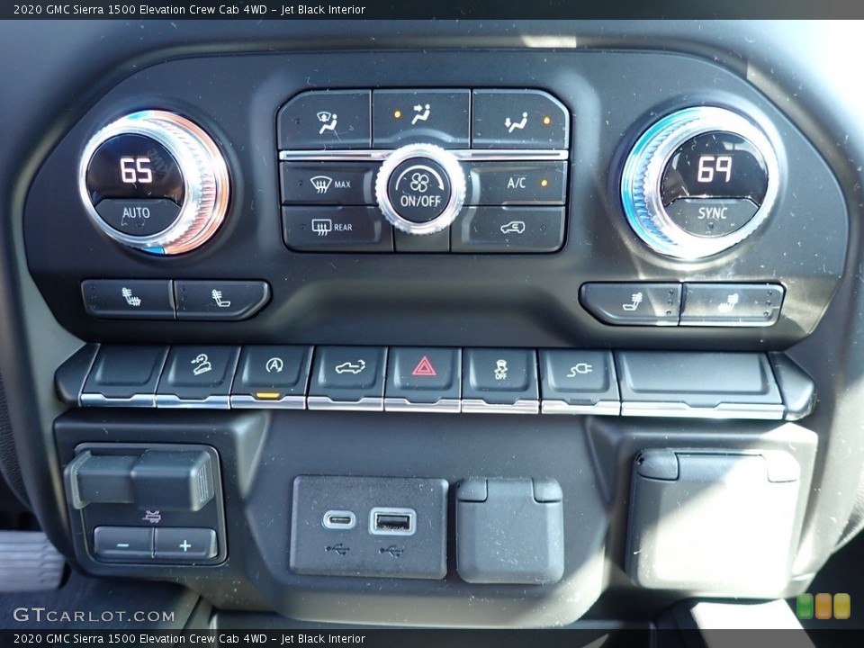 Jet Black Interior Controls for the 2020 GMC Sierra 1500 Elevation Crew Cab 4WD #138468206