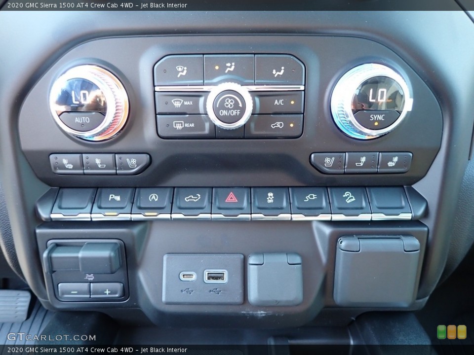 Jet Black Interior Controls for the 2020 GMC Sierra 1500 AT4 Crew Cab 4WD #138471038