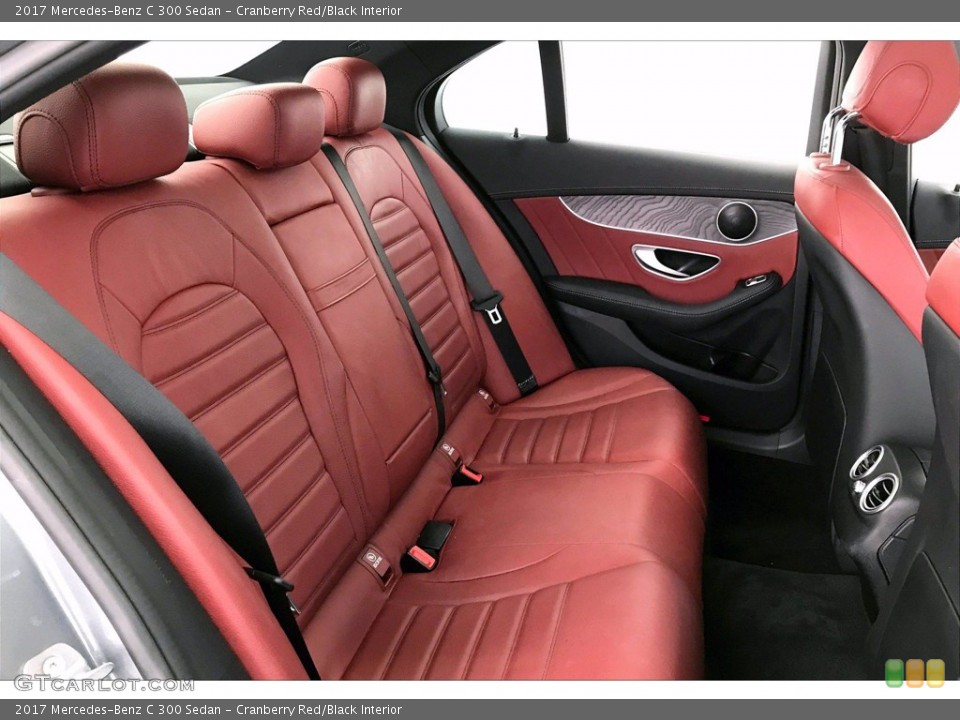 Cranberry Red/Black Interior Rear Seat for the 2017 Mercedes-Benz C 300 Sedan #138477377