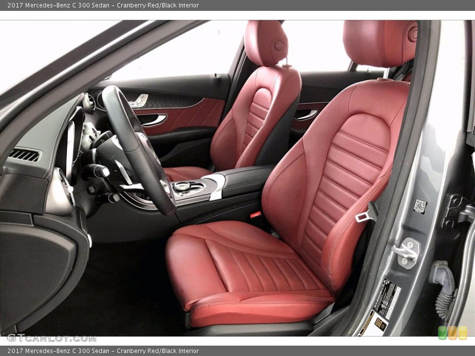 Cranberry Red/Black Interior Front Seat for the 2017 Mercedes-Benz C 300 Sedan #138477380