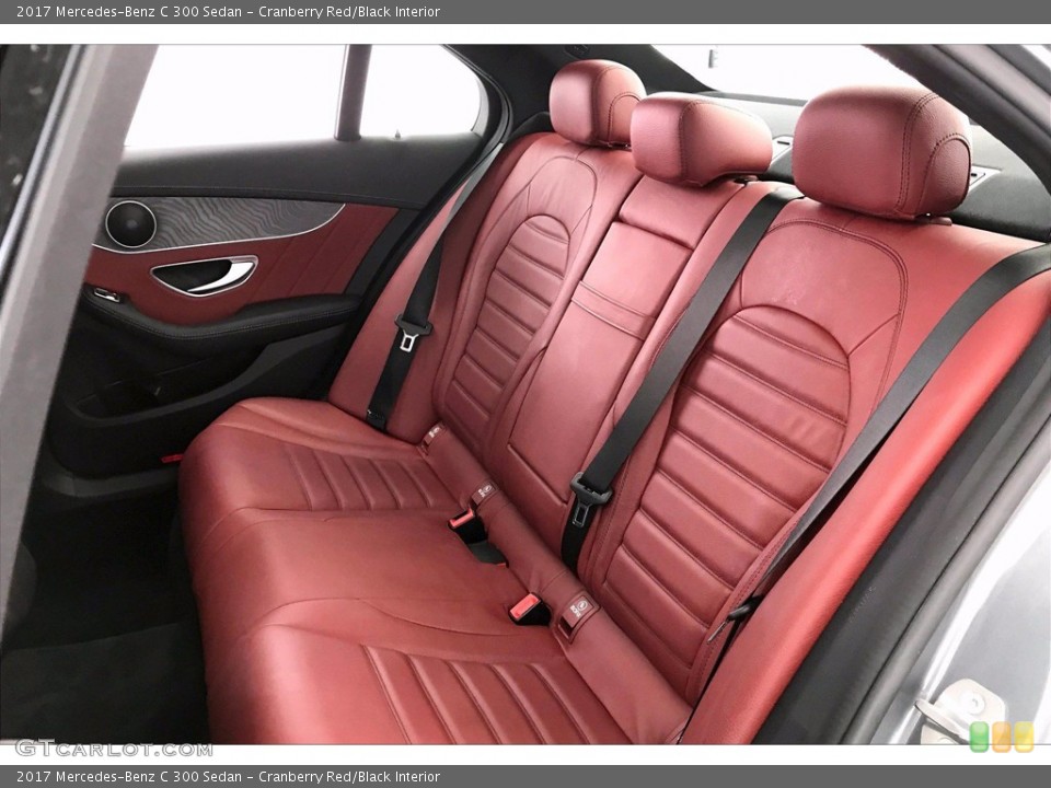 Cranberry Red/Black Interior Rear Seat for the 2017 Mercedes-Benz C 300 Sedan #138477383