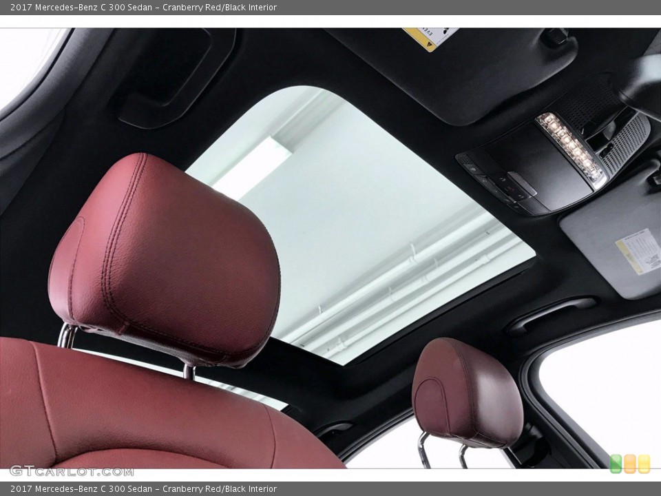 Cranberry Red/Black Interior Sunroof for the 2017 Mercedes-Benz C 300 Sedan #138477425