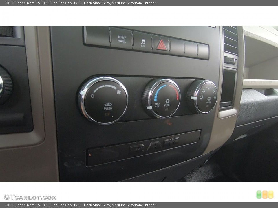 Dark Slate Gray/Medium Graystone Interior Controls for the 2012 Dodge Ram 1500 ST Regular Cab 4x4 #138478052