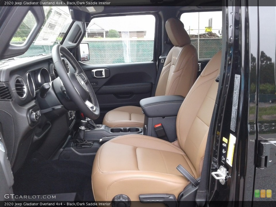 Black/Dark Saddle Interior Front Seat for the 2020 Jeep Gladiator Overland 4x4 #138481137