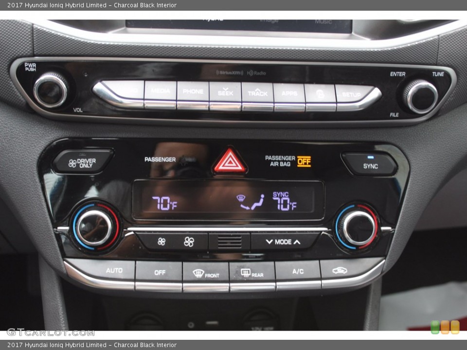 Charcoal Black Interior Controls for the 2017 Hyundai Ioniq Hybrid Limited #138482808