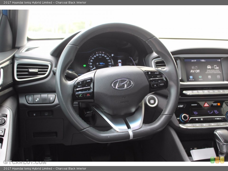 Charcoal Black Interior Steering Wheel for the 2017 Hyundai Ioniq Hybrid Limited #138482850