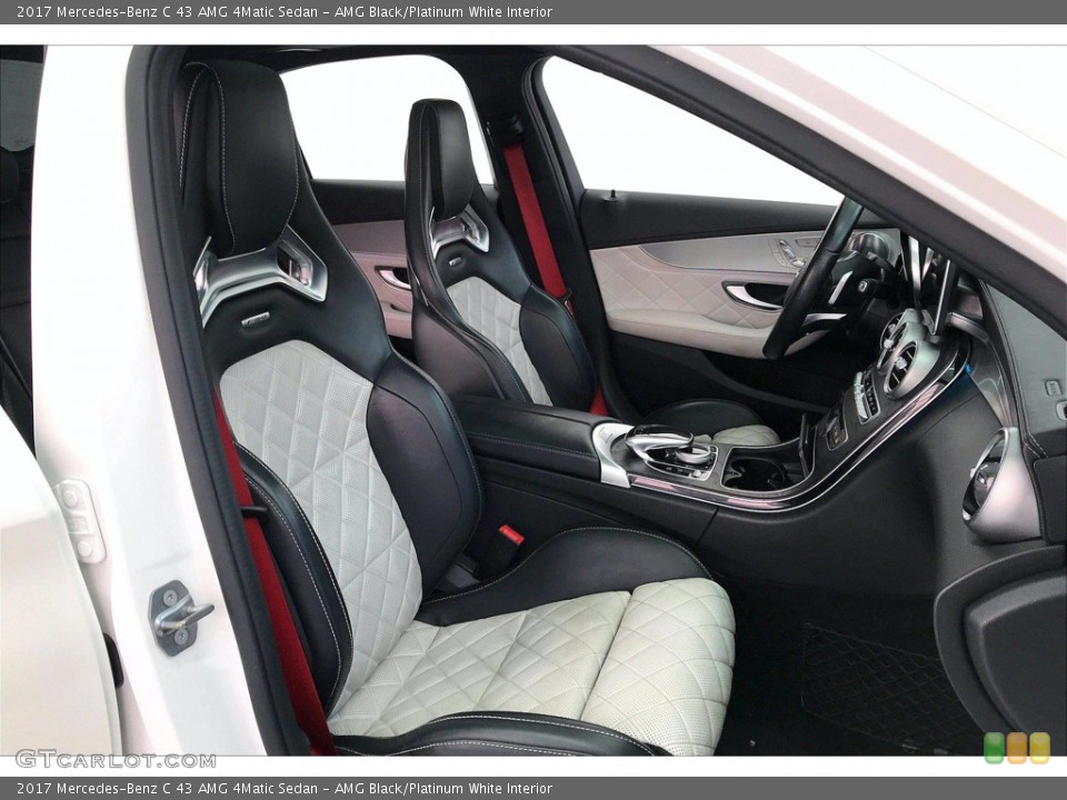 AMG Black/Platinum White Interior Front Seat for the 2017 Mercedes-Benz C 43 AMG 4Matic Sedan #138483136