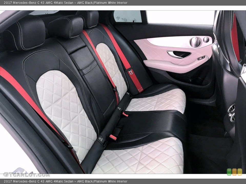 AMG Black/Platinum White Interior Rear Seat for the 2017 Mercedes-Benz C 43 AMG 4Matic Sedan #138483310
