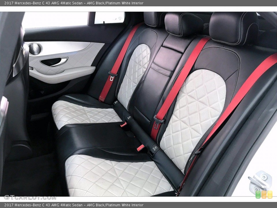 AMG Black/Platinum White Interior Rear Seat for the 2017 Mercedes-Benz C 43 AMG 4Matic Sedan #138483364