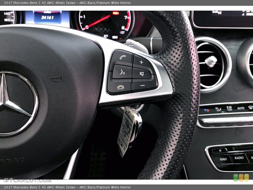 AMG Black/Platinum White Interior Controls for the 2017 Mercedes-Benz C 43 AMG 4Matic Sedan #138483472