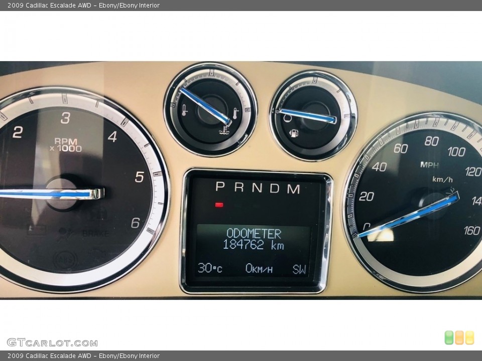 Ebony/Ebony Interior Gauges for the 2009 Cadillac Escalade AWD #138507513